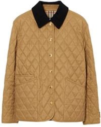 Burberry - Diamond Quilted Button-Up Jacket - Lyst