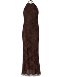 Pinko - Lace-Overlay Halterneck Dress - Lyst