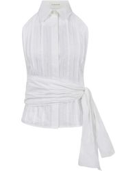 P.A.R.O.S.H. - Pleated Halterneck Wrapped Top - Lyst