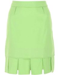 Bottega Veneta - Pleated Hem Mini Skirt - Lyst