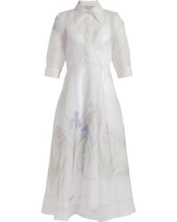 Alberta Ferretti - Collared Short-Sleeved Dress - Lyst