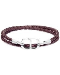 Dior - Cd Icon Braided Leather Double Bracelet - Lyst