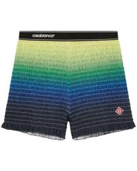 CASABLANCA - Gradient-Design Shirred-Texture Shorts - Lyst
