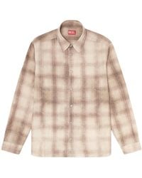 DIESEL - Check-Print Logo-Embroidered Shirt - Lyst