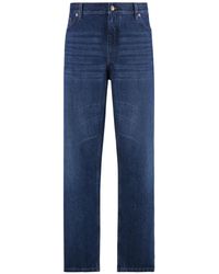 ZEGNA - Logo Patch Straight Fit Jeans - Lyst