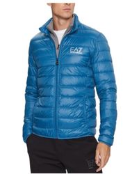 EA7 - Long-Sleeved Down Jacket With Standing Collar - Lyst