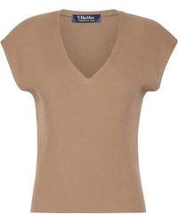 Max Mara - Ribbed V-Neck Top - Lyst