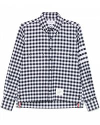 Thom Browne - Gingham-Pattern Buttoned Shirt - Lyst