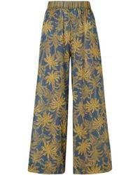 Eres - Printed Cotton-Voile Straight-Leg Pants - Lyst
