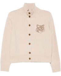 Maison Kitsuné - Bold Fox Head Intarsia-Knit Cardigan - Lyst