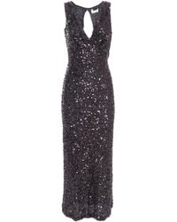 P.A.R.O.S.H. - Sequin-Embellished V-Neck Sleeveless Dress - Lyst