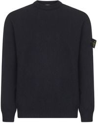 Stone Island - Logo Patch Crewneck Sweater - Lyst