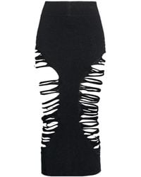 Rick Owens - Bodycon Knit Midi Skirt - Lyst