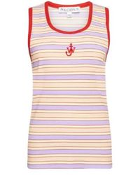 JW Anderson - Jw Anderson Contrast Trim Striped Vest - Lyst