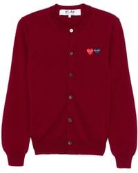 COMME DES GARÇONS PLAY - Comme Des Garçons Play Crewneck Knitted Cardigan - Lyst