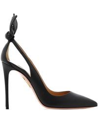 Aquazzura - Pointed Toe Bow Tie Pumps - Lyst