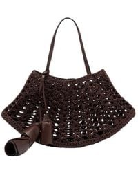 Magda Butrym - Maya Small Crochet Leather Top-Handle Bag - Lyst