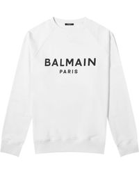 Balmain - Logo Printed Crewneck Sweatshirt - Lyst