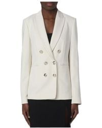 Pinko - Logo-Button Double-Breasted Blazer - Lyst