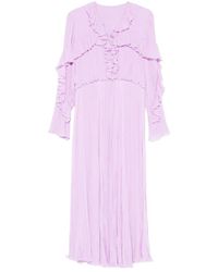 Alberta Ferretti - Ruffled Pleated Maxi Dress - Lyst