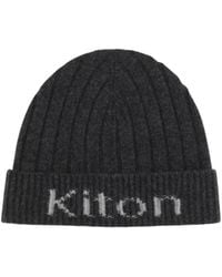 Kiton - Ribbed-Knit Logo-Intarsia Hat - Lyst