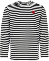 COMME DES GARÇONS PLAY - Comme Des Garçons Play Striped Heart Long-Sleeved T-Shirt - Lyst