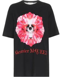 McQueen - T-Shirt With Round Neck And Short Sleeves - Lyst
