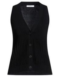 Max Mara - V-Neck Sleeveless Ribbed Knit Vest - Lyst