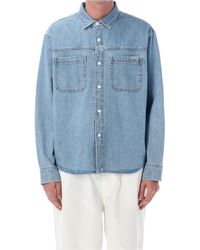 Stussy - Long-Sleeved Denim Shirt - Lyst