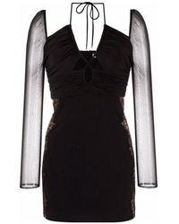 Self-Portrait - Plain Jersey Hollow Mini Dress - Lyst