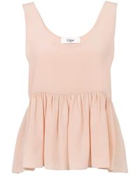 Chloé - Chloé Gathered Sleeveless Top - Lyst