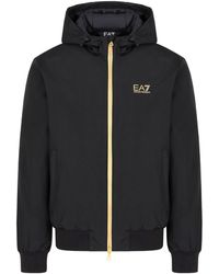EA7 - Logo-Printed Zipped Jacket - Lyst