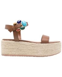 Gianvito Rossi - Straw Thick Sole Sandals - Lyst