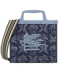 Etro - Logo Embroidered Jacquard Top Handle Bag - Lyst