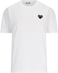 COMME DES GARÇONS PLAY - Comme Des Garçons Play Logo Detailed Crewneck T-Shirt - Lyst