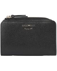 Emporio Armani - Logo Stamp Zip-Up Wallet - Lyst
