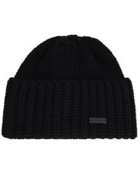 Saint Laurent - Logo Patch Beanie - Lyst