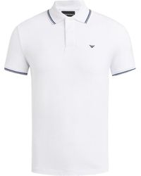 Emporio Armani - Logo Printed Short Sleeved Polo Shirt - Lyst