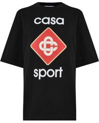 CASABLANCA - Logo Crew Neck T-Shirt - Lyst
