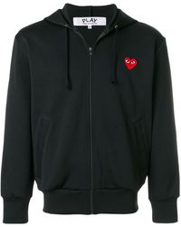 COMME DES GARÇONS PLAY - Comme Des Garçons Play Logo Patch Zip-Up Hoodie - Lyst