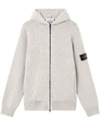 Stone Island - Loose-Fit Zip-Up Hooded Jumper - Lyst