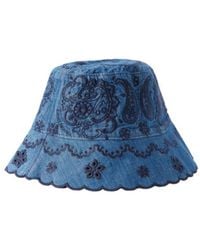 Zimmermann - Embroidered Denim Bucket Hat - Lyst