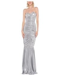 Norma Kamali - Slinky Ruched Fishtail Gown - Lyst