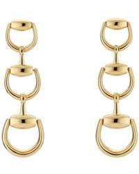 Gucci - Horsebit 18K Drop Earrings - Lyst