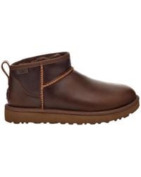 UGG - Classic Ultra Mini Lthr Regen Boots - Lyst