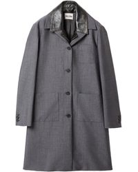 Miu Miu - Single-Breasted Kid Mohair And Leather Coat - Lyst