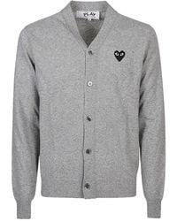 COMME DES GARÇONS PLAY - Mélange-Effect Wool Cardigan - Lyst