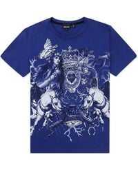 Just Cavalli - Printed T-Shirt With Round Neck - Lyst