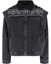 PDF CHANNEL - Pdf Paisley Bandana Denim Jacket - Lyst