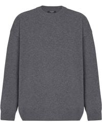 Balmain - Logo Patch Crewneck Knit Sweater - Lyst